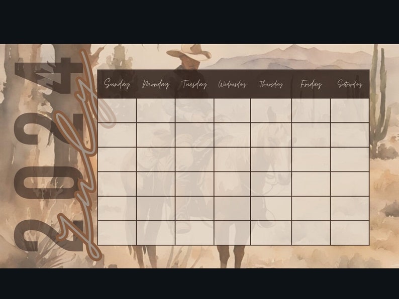 20242026 Western Themed Calendar Etsy
