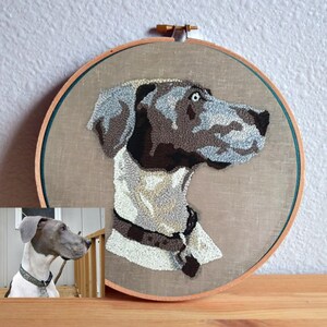 Personalized Pet Portraits, Custom Pet Decor, Dog Portrait Embroidery Wall Art, Pet Birthday Gift, Pet Loss Gifts image 2