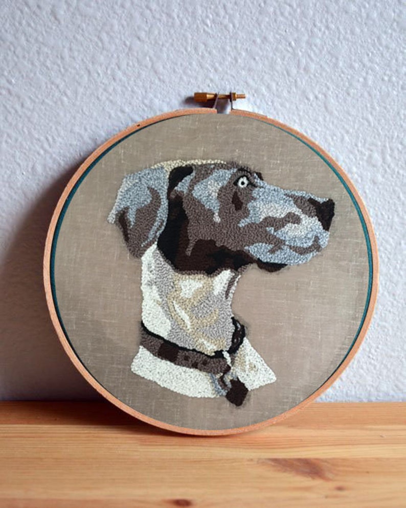 Personalized Pet Portraits, Custom Pet Decor, Dog Portrait Embroidery Wall Art, Pet Birthday Gift, Pet Loss Gifts image 4