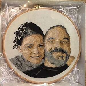 Personalized Couple Portraits for Valentine's Day, Custom Embroidery Wall Decor, 11.4 inch Hoop, Gifts For Her image 6