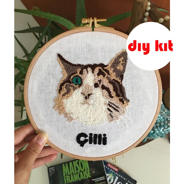 Punch Needle Dog Etsy