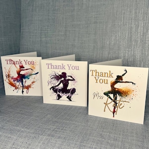Personalised Dance Teacher Thank you Greeting Card/ Dance Teacher Card