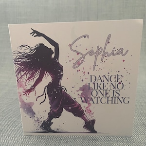 Carte de voeux personnalisée « Danse comme personne ne regarde » / Anniversaire, Bonne chance, Félicitations, spectacle de danse, carte de concours de danse