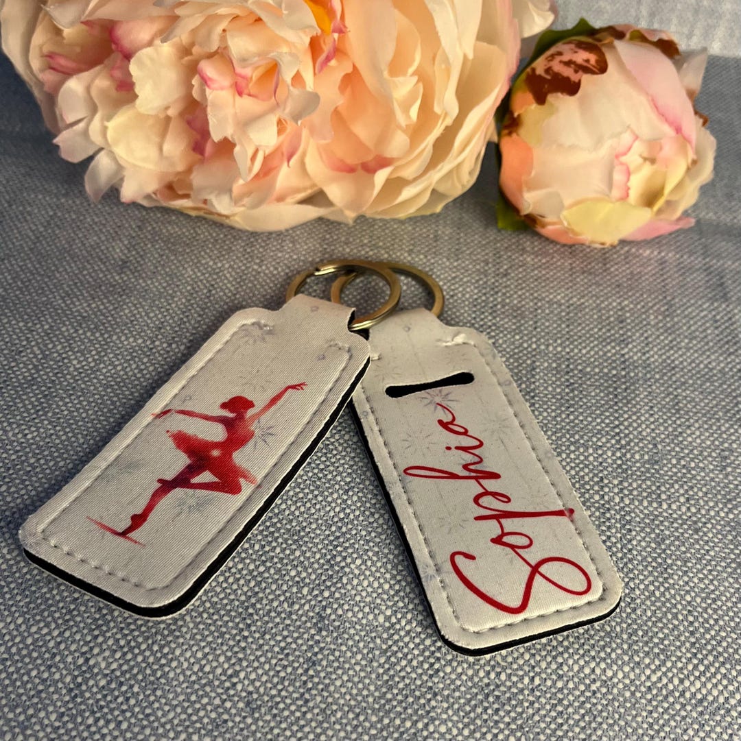 Dance Key Rack Pink Ballerina Personalised Keying/ Dance Keyring With Storage Pouch ...