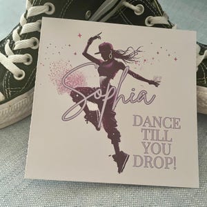 Carte de voeux personnalisée Danse jusqu'à ce que vous laissiez tomber / Anniversaire, Bonne chance, carte de voeux de félicitations