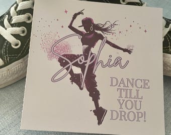 Carte de voeux personnalisée Danse jusqu'à ce que vous laissiez tomber / Anniversaire, Bonne chance, carte de voeux de félicitations