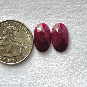 15x9x4mm, seltene Rubin Edelstein Rosenschliff Cabochons, natürlicher Rubin Flachrücken Stein, authentischer Rubin facettierter Cabochon, AAA Rubin Edelstein
