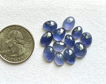 12 Piece, Natural Iolite Rose cut Gemstone, Loose Iolite Faceted Cabs, Uneven Iolite Gemstone For Jewelry, Blue Iolite Lot | SIZE - 9mm-10mm