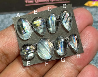 Malawi Moonstone Cabochon, Rainbow Moonstone Gemstone, Flashy Moonstone For Jewelry, African Moonstone Smooth Stone, Natural Moonstone Cabs
