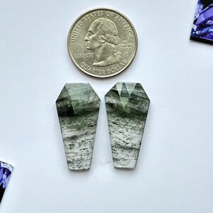 29x15x5mm, Stripes Aventurine Quartz Pair, Rose cut Aventurine Gemstone, Loose Aventurine Pair, Aventurine Jewelry Semi Precious Stone