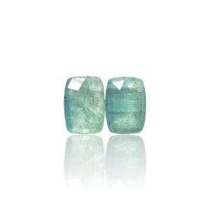 14x10x3mm, Green Kyanite Rose cut Cabs, Mint Kyanite Gemstone Match Pair, Kyanite Faceted Stone, Kyanite For Jewelry, Kyanite Cabochon Shop