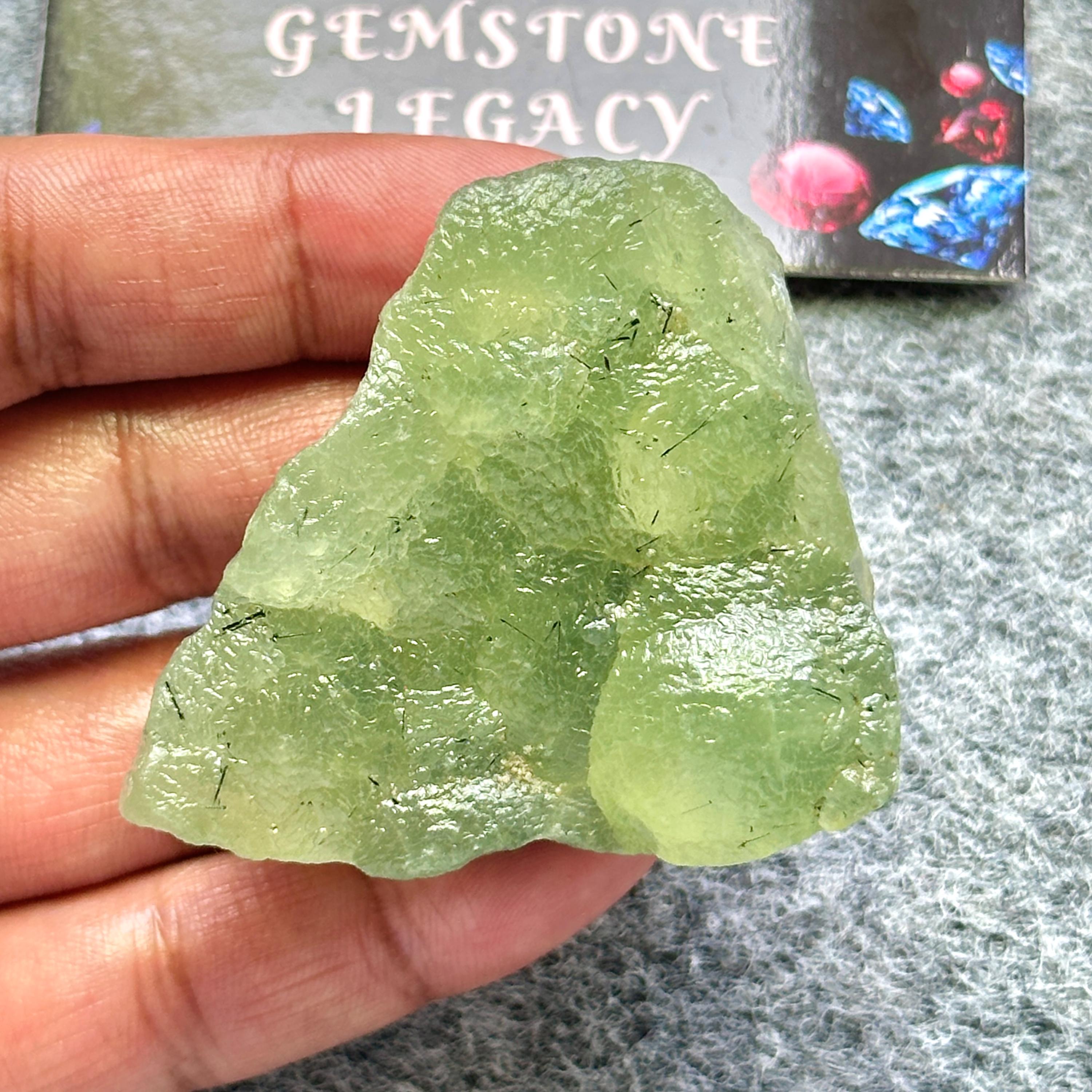 40x26x21mm, Natural Prehnite Raw, Green Prehnite Crystals, Prehnite Stone, Rare Prehnite Rough, Collectible Crystals, Loose Gemstone Rough
