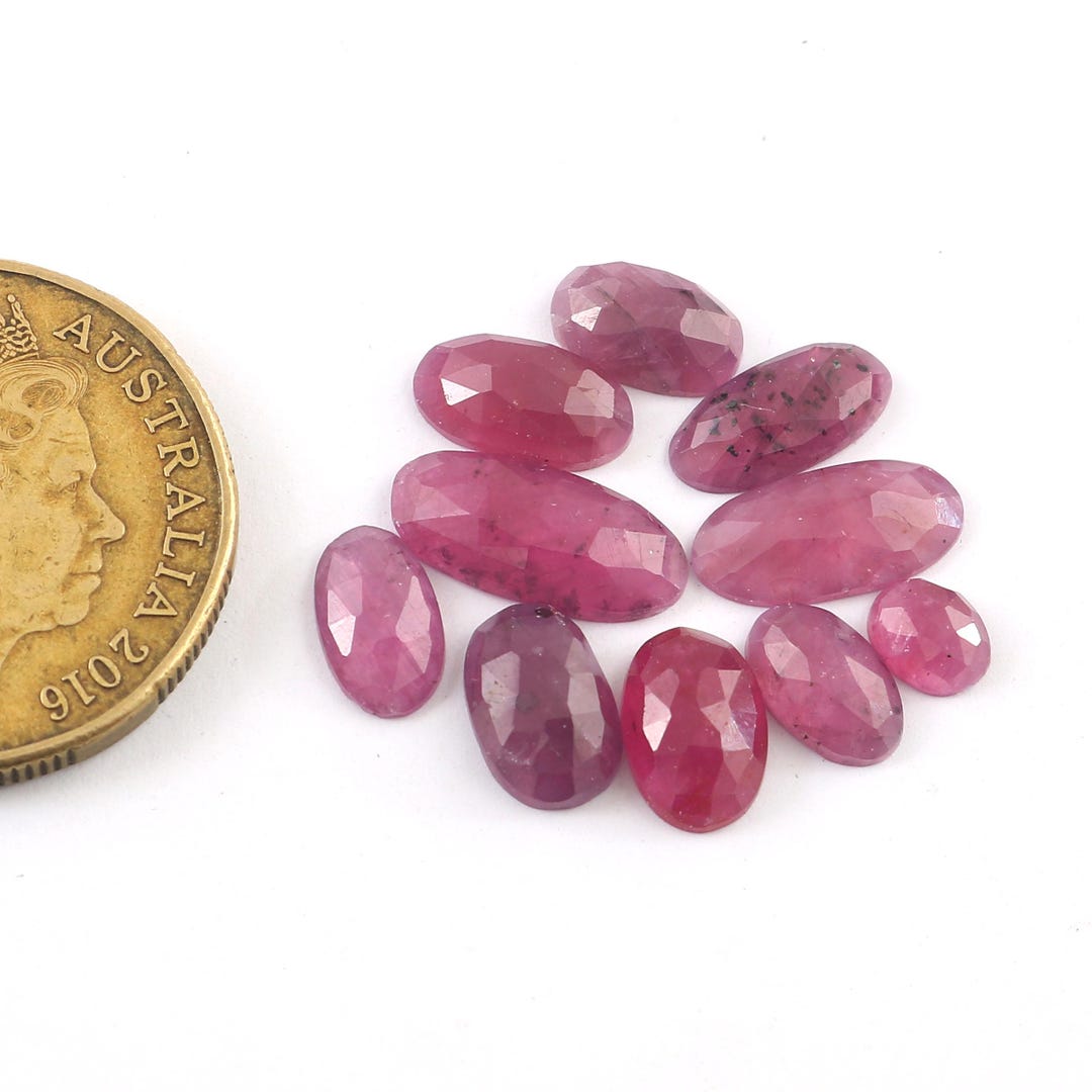Ruby Lot 10 Piece, Natural Ruby Gemstone Lot, Rose Cut Ruby Lot, Faceted Ruby ...