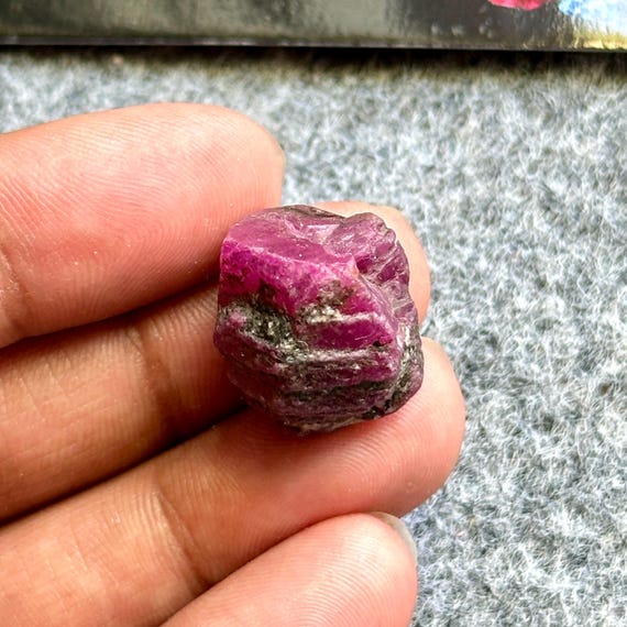 Unheated Ruby From Mogok Mine, Certified Ruby Crystals Raw, Red