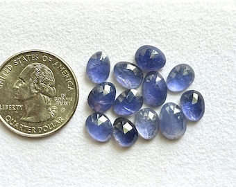 12 Piece, Natural Iolite Rose cut Gemstone, Loose Iolite Faceted Cabs, Uneven Iolite Gemstone For Jewelry, Blue Iolite Lot | SIZE - 9mm-11mm