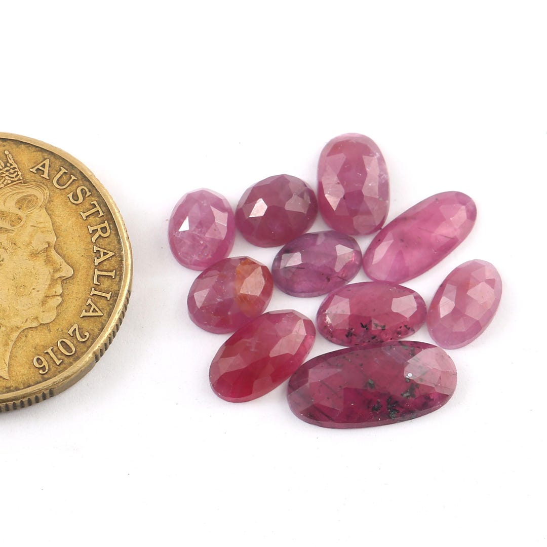 Ruby Lot 12 Piece, Natural Ruby Gemstone Lot, Rose Cut Ruby Lot, Faceted Ruby ...