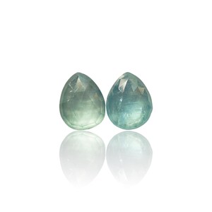 12x10x4mm, Green Kyanite Rose cut Cabs, Mint Kyanite Gemstone Match Pair, Kyanite Faceted Stone, Kyanite For Jewelry, Kyanite Cabochon Shop