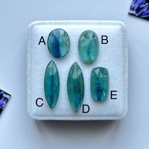 Bi-Color Kyanite Rose cut Slice, Sea Green Kyanite Gemstone, Mint Green Kyanite, Loose Kyanite Lot, Faceted cut Kyanite Semi Precious Cabs