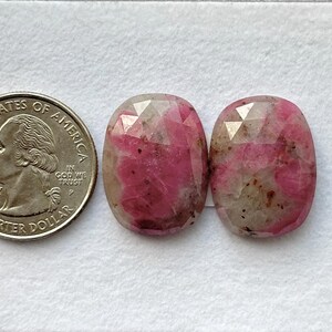 23x17x6mm, Pink Ruby Rose Cabochons, unbehandelter Rubin Edelstein, Madagaskar Rubin facettierter Cabochon, Rubin für Schmuck, Rubin Match-Paar