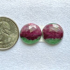15x15x4mm, Natürliches Rubin Zoisit Paar, Zoisit Rubin Paar, loser Rubin Edelstein, loser Rosecut Rubin Zoisit, facettierter Rubin Zoisit Für Schmuck