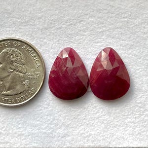 19x14x4.5 mm, seltene Rubin Edelstein Cabochons mit Rosenschliff, natürlicher Rubin mit flachem Rücken, authentischer Rubin facettierter Cabochon, AAA-Rubin-Edelstein