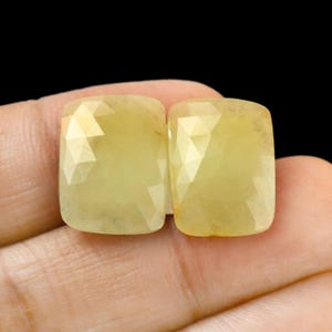 18x13x4mm, Yellow Sapphire Rose cut Gemstone, Natural Sapphire Gemstone, Yellow Sapphire Match Pair, Untreated Sapphire For Jewelry Making