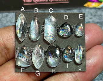 Malawi Moonstone Cabochon, Rainbow Moonstone Gemstone, Flashy Moonstone For Jewelry, African Moonstone Smooth Stone, Natural Moonstone Cabs