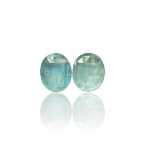 12x10x3.5mm, Mint Kyanite Gemstone, Loose Kyanite Rose cut Cabs, Natural Kyanite Pair, Faceted cut Kyanite stone, Kyanite For Jewelry making