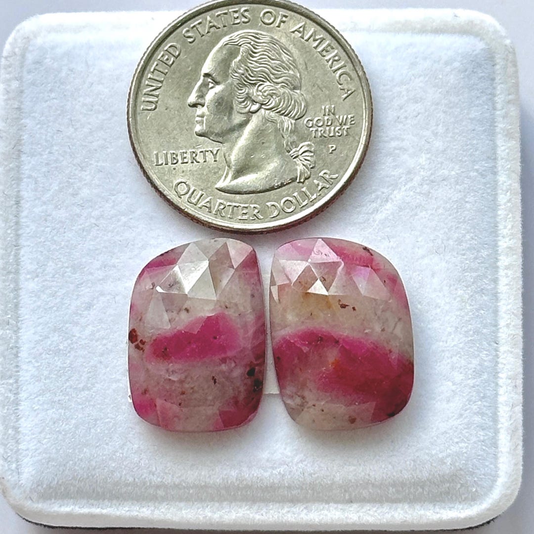 19x13x5mm, Pink Ruby Rose Cut Cabs, Untreated Ruby Gemstone, Madagascar ...