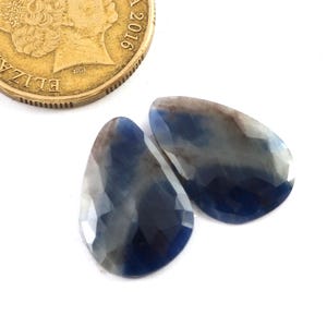 20x13.5x3mm, Bi-color Sapphire Rosecut Stone, Blue Sapphire Precious Stones, Untreated Sapphire Gemstone, Sapphire Birthstone Gift for Her