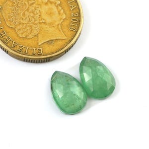 12x8x3mm, Green Kyanite Pair, Rose cut Kyanite Gemstone, Green Kyanite Stone, Kyanite cut stone, Kyanite Slice, Natural Kyanite Cabochon