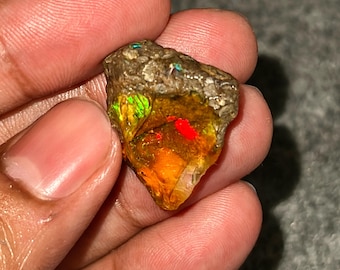Cristalli grezzi di opale naturale, opale di fuoco etiope come pietra portafortuna, pietre di opale grezze, cristalli da collezione di opale galassia / DIMENSIONI - 26x20x11mm