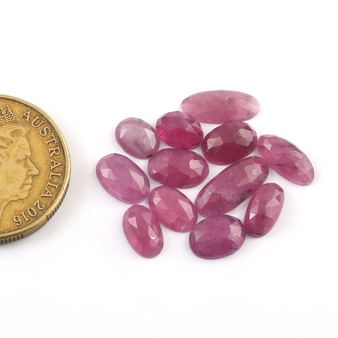 Ruby Lot 12 Piece, Natural Ruby Gemstone Rose Cut Lot, Rose Cut Ruby Lot ...