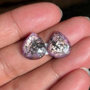 15x13x3.5 mm、アステリズムサファイアローズカットカボション、スターサファイア宝石ペア、フラットバックサファイアファセットストーン、ルース誕生石