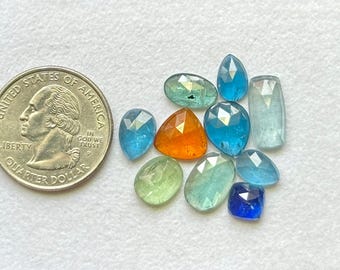 5 Piece left, Assorted Kyanite Rose cut Lot, Multi Kyanite Calibrated Gemstone, Fine AAA Kyanite Faceted cut Stone | SIZE - 7x7mm To 14x7mm