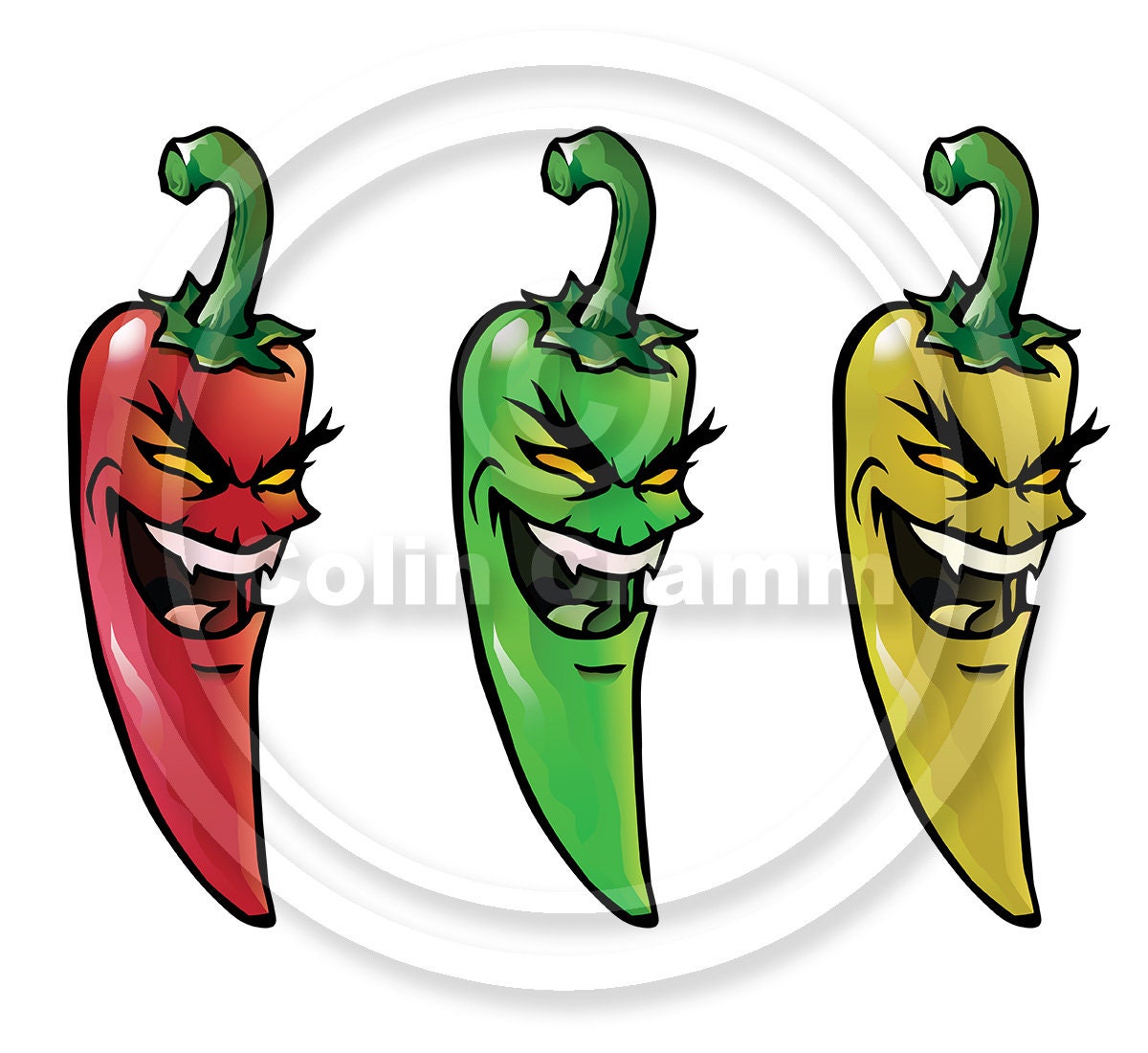 Evil Chili Peppers Vector SVG/EPS Etsy