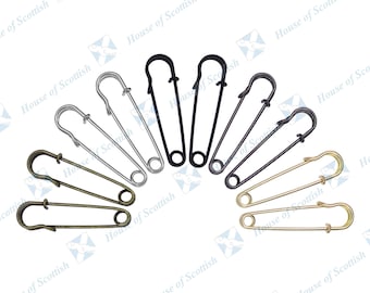 Strong Gunmetal Safety Kilt Pin Skirt Shawl Scarf Pin Brooch Pin Knitting Stitch Holder Art Crafts Jewellery By House of Scottish