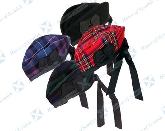 Scottish Tartan Glengarry Hat | Scottish Military Cap | Traditional Scottish Elegance | Piper Bonnet Kilt Tartan Cap By House of Scottish
