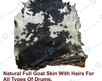 Full Goat Skins with hair Natural Finish for All Types of Drums/ Djembes | Frame Drums | Shaman Drums