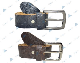 Men’s 100% GENUINE LEATHER BELTS Full Grain | 1.5” (38 mm) Width Full Grain Real Leather Belt with High-Quality Metal Buckle Black and Brown