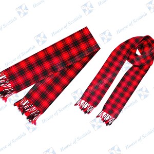 Unisex Schottenkaro Schal BRUCE kariert/ Schärpe kariert 90 in lang mit Fransen | Traditionelle schottische Eleganz von HoS