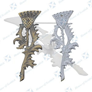Scottish Thistle Kilt Pin Chrome and Antque Finish | Kilt Pins Brooch By House of Scottish
