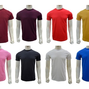 T-SHIRT CLASSIQUE | 100% coton col rond uni demi-manches t-shirt été hauts t-shirt uni par House of Scottish