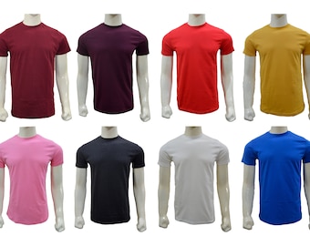CLASSIC T-SHIRT | 100% Cotton Crew Neck Plain Half Sleeve Tee Summer Tops Plain T Shirt by House of Scottish