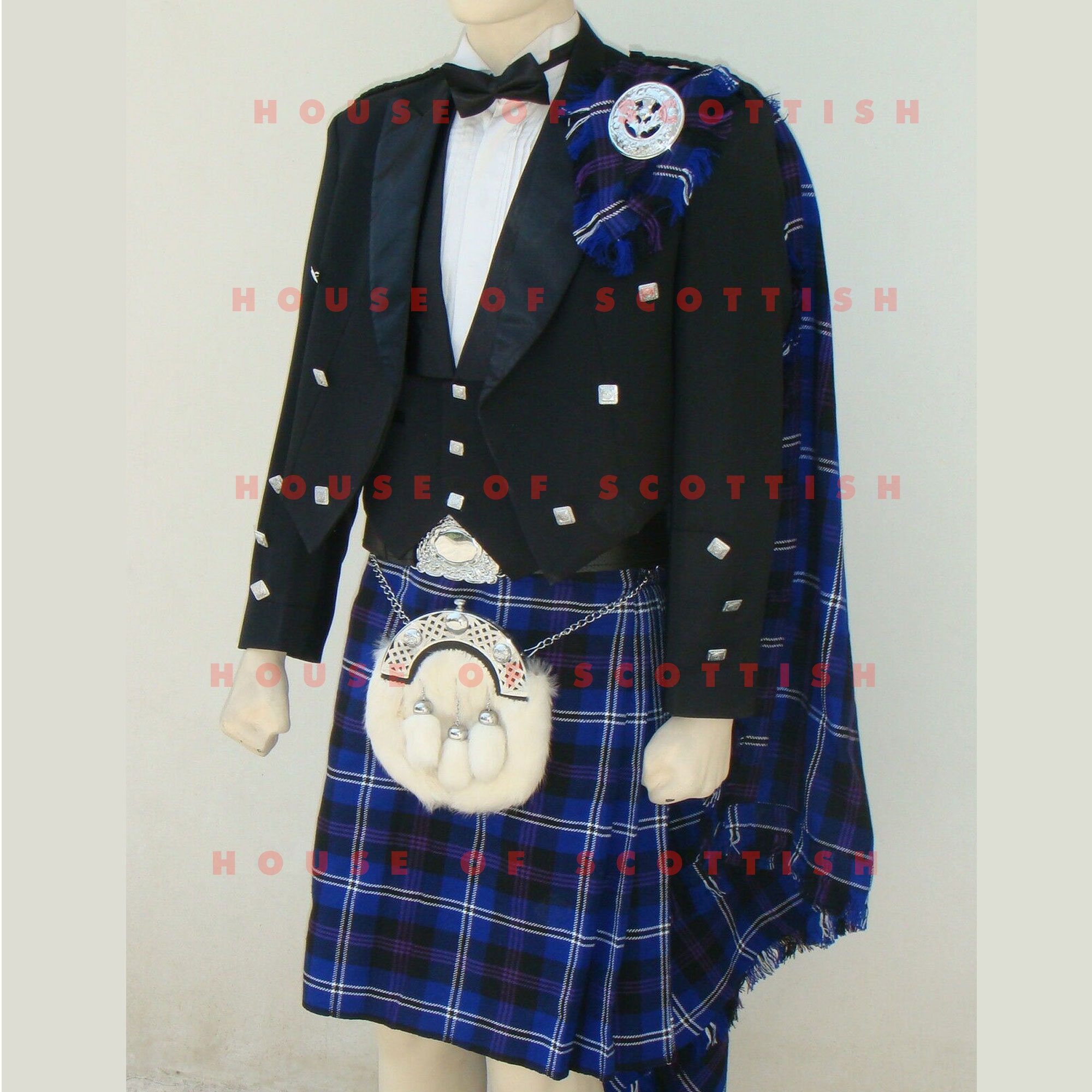 18 Pcs Scottish Prince CHARLIE Jacket Vest and KILT OUTFIT