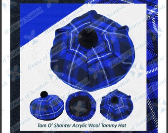 American Patriot Tartan Tam O' Shanter Chapeau Tartan Tammy Bonnet Beret Balmoral Scottish Tammy Hat par House of Scottish