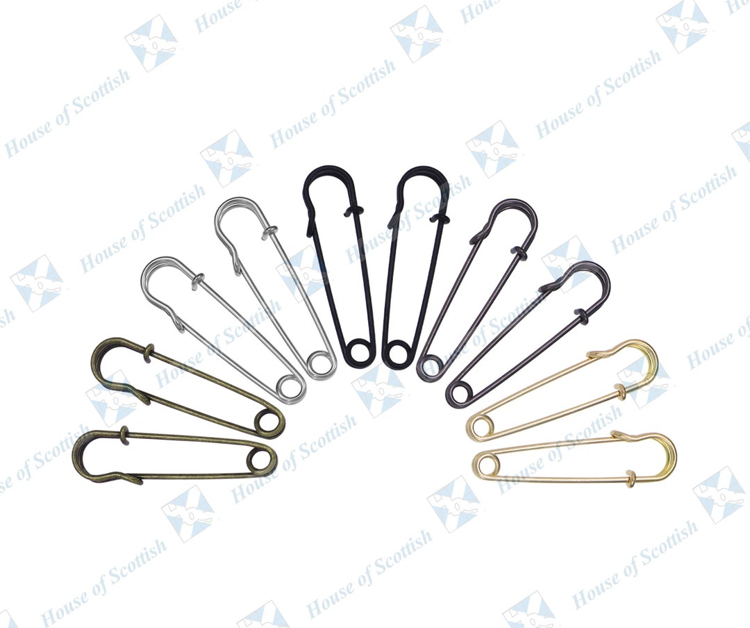 Strong Gunmetal Safety Kilt Pin Skirt Shawl Scarf Pin Brooch Pin