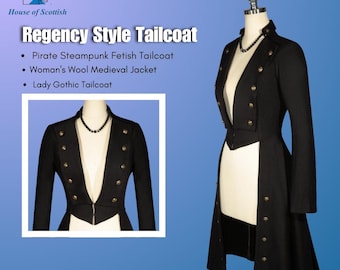 Ladies Custom Made REGENCY TAILCOAT | Victorian Vintage Tailcoat | British Regency Fashion Jacket | 19th Century Historical Coat by HoS