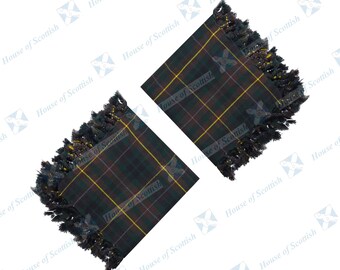 Schottischer Kilt Fliegen Plaid Buchanan Jagen Modern Tartan aus Acrylwolle 120 x 120 cm mit Fransen von House of Scottish