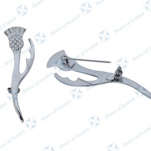 Scottish Thistle Kilt Pin Chrome Finish | Kilt Pins Brooch By House of Scottish